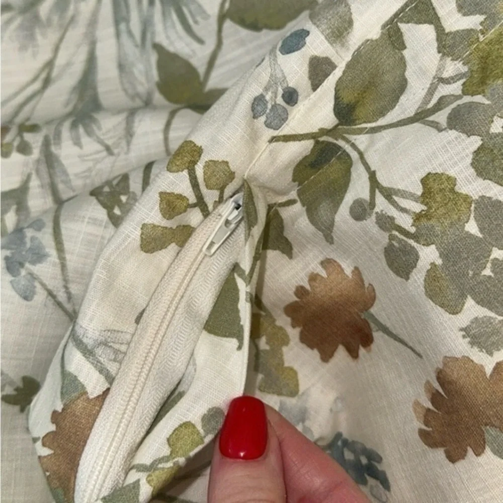 NEW Ethan Allen Country Floral Print Queen Duvet Cover & 2 Standard Shams Set‎